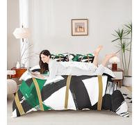 Set di biancheria da letto con copripiumino king size, motivo geometrico semplice ed estetico, 3 pezzi, linea moderna astratta, decorazione per la camera dei bambini, ragazzi e ragazze, 2 federe