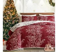 Set di biancheria da letto con copripiumino natalizio, 3 pezzi, per letto queen size, 223 x 223 cm, in morbida microfibra leggera, per tutte le stagioni, per tutte le stagioni (1 trapunta + 2 federe)