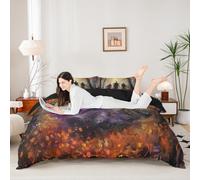 Set di biancheria da letto con copripiumino per culla, motivo strega di Halloween, set di biancheria da letto (senza piumino), per esterni, alberi selvatici, foglie d'acero, decorazione per la camera