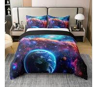 Set di biancheria da letto con copripiumino per letto king size, 100% cotone, motivo: galassia stellata, per ragazzi e ragazze, con nebulosa stellata, morbido, decorazione per la camera da letto dei
