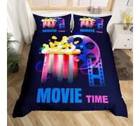 Set di biancheria da letto con copripiumino per letto matrimoniale, set di biancheria da letto per la decorazione cinema popcorn set copripiumino in microfibra Old Fashion Home Theater copriletto