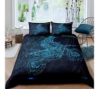 Set di biancheria da letto con copripiumino per motocross Racer, per sport estremi, per bambini, ragazzi, ragazzi e ragazzi, corsa, moto, per moto, per camera da letto, 3 pezzi, king size
