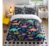 Set di biancheria da letto con copripiumino singolo con simpatico dinosauro e stravagante dinosauro, in microfibra ultra morbida, per bambini, ragazzi e ragazze, decorazione per camera da letto (stile