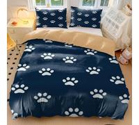 Set di biancheria da letto con copripiumino singolo con stampa di un cucciolo disegnato a mano, in morbida microfibra, per bambini e ragazzi, decorazione per camera da letto (stile 2, king size, 240 x
