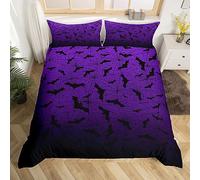 Set di biancheria da letto con copripiumino super king size per bambine e ragazze, set di biancheria da letto con ragnatela viola nero ombré gotico horror fantasmi spettrali set da letto con 2 federe,