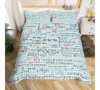 Set di biancheria da letto con equazione matematica per ragazzi e ragazze, con formula matematica e geometria, asse artistico, copripiumino a tema scienza, biancheria da letto per ragazzi e bambini,