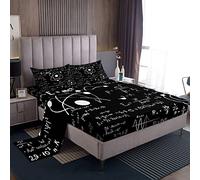 Set di biancheria da letto con formule matematiche, disegnate a mano, geometria, algebra, calcoli, per ragazzi, ragazze, bambini, leggero, per letto singolo
