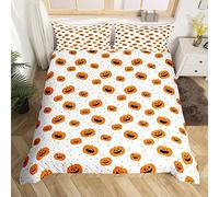 Set di biancheria da letto con lanterna Happy Halloween Decor Set copripiumino Dolce zucca a pois biancheria da letto Collezione singola Cartone animato Bella camera da letto Collezione 2 pezzi