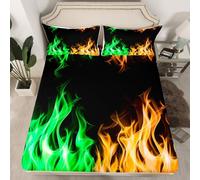 Set di biancheria da letto con lenzuolo con angoli 3D per letto king size, 3 pezzi, per ragazze, ragazzi e donne, decorazione per la stanza, moderno lenzuolo nero con tasca profonda, senza lenzuolo