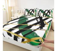 Set di biancheria da letto con lenzuolo con angoli, per letto king size, linea moderna astratta, 3 pezzi, motivo geometrico semplice ed estetico, con 2 federe, decorazione per la camera di bambini