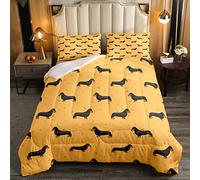 Set di biancheria da letto con motivo a bassotto per cani e cuccioli Kawaii Bassotto Cane Animale Piumino Traspirante Trapunta Inserto/Trapunta 230x220cm