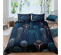 Set di biancheria da letto con motivo a meduse, per ragazzi, ragazze, ragazzi, animali marini, per letto singolo, con 1 federa