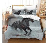 Set di biancheria da letto con motivo cavallo al galoppo 3D, decorazione della camera da letto delle corse di cavalli della prateria, copripiumino singolo 140x200 copripiumino cavalli