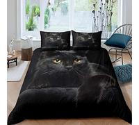 Set di biancheria da letto con motivo gatti per gatti e gatti super king carino set copripiumino per bambini in microfibra leggera set di biancheria da letto misterioso gatto nero Decor