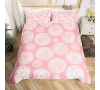 Set di biancheria da letto con motivo geometrico astratto, per bambini e ragazzi, motivo a pois, rosa, 2 pezzi, per culla, senza piumino