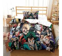 Set Di Biancheria Da Letto Con My Hero Academia Modello Set Copripiumino Singolo 135x200 Copripiumini Morbido e Traspirante Ipoallergenico Microfibra Con Chiusura Lampo e Federa Per Adulti E Bambino