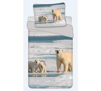 Set Di Biancheria Da Letto Con Orso Polare 135 X 200 Cm 100% Cotone