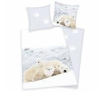 Set Di Biancheria Da Letto Con Orso Polare 135 X 200 Cm 80 X 80 Cm 100% Cotone