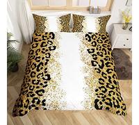 Set di biancheria da letto con stampa leopardata per bambini con stampa ghepardo glitterata per ragazzi e ragazze copripiumino con stampa animale traspirante di lusso dorato copriletto decorazione pa