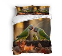 Set di biancheria da letto copripiumino 3d Animale Pappagallo microfibra morbida chiusura a cerniera Amore Genitoriale per adulti e bambini-240x260cm+con 2 federe 50x75cm