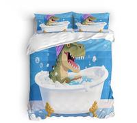 Set di biancheria da letto copripiumino 3d Animali Dinosauri microfibra morbida chiusura a cerniera Ragazzo Dei Cartoni Animati Per Bambini per adulti e bambini-240x260cm+con 2 federe 50x75cm