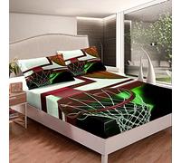 Set di biancheria da letto da basket con angoli sportivi per bambini adulti 3D Ball Games Set di lenzuola regalo per giocatore di pallacanestro copertura letto 3 Pz matrimoniale