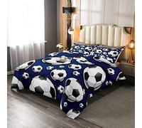 Set di biancheria da letto da calcio per ragazze e ragazzi con palloni da calcio, set di piumone per sport e giochi competitivi con Trapunta/trapunta 3D America Football Double Size