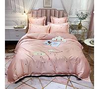 Set di Biancheria da Letto di Lusso Set di Biancheria da Letto Tessile Set di Copertura per lettiera per Adulti Set antisocera Doppia Grande Grande Dimensione (Colore: e Dimensione: Regina) (Centina)