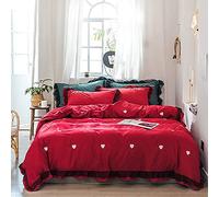Set di Biancheria da Letto di Seta coperture del piumone King Size per Letti Verdi Set di Biancheria da Letto Piumino Copertura Trapunta per Lana Foglio Piatto Cuscinetti a Foglio Piatto Cuscinetti