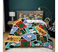 Set di Biancheria da Letto Doppio "Buon Natale", Set Copripiumino Doppio e Copripiumino per Le Feste di Capodanno, Decorazioni Invernali per Bambini, Copripiumino e Federe, Regalo di Natale per Bambi