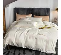 Set di Biancheria da Letto Full Size Beige Beige Set di Set di Letti in Raso Set Rosa Set Rosa a grandezza Naturale Doppia Piumino gemello di Lusso Copertura Trapunta Lana Piatta Foglio Piatto