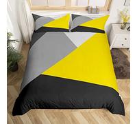 Set di biancheria da letto giallo grigio nero patchwork geometria copripiumino geometrico triangolo copripiumino per bambini ragazze moderno astratto trapunta arredamento camera singola 1 federa