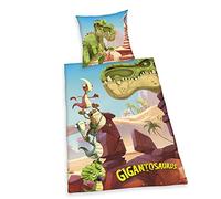 Set di Biancheria da Letto "Gigantosaurus", Reversibile, Federa 70 x 90 cm, Copripiumino 140 x 200 cm, Cerniera di qualità, Cotone Renforcé
