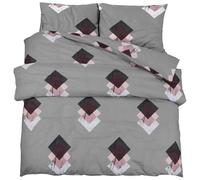 Set di biancheria da letto grigio, 260 x 220 cm, 100% morbido, facile da pulire, con 2 federe da 50 x 75 cm, per camera da letto, stile boho, vintage, comfort per dormire