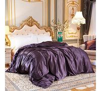 Set di Biancheria da Letto GUOJM, Set di Biancheria da Letto di Seta in Raso copripiumini Foglio Aderente Foglio Doppio Regina Completo 4pcs Set di Lino Set Nero 100% oro-20 ° Twin Piatto 3pcs