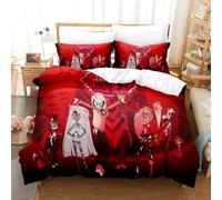 Set di biancheria da letto Hazbin Hotel con federe Charlie Morningstar Angel Dust 3D Anime, set copripiumino matrimoniale per camera da letto o dormitorio