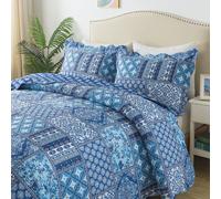 Set di biancheria da letto HoneiLife King Quilt - 3 pezzi, copriletti rustici in microfibra, copriletti floreali, copriletto retr , trapunte per