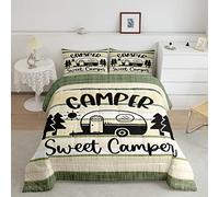 Set di biancheria da letto ideale per campeggio, camera da letto, camper, camper, campeggio, camper, per rimorchi da viaggio, set Trapunta e trapunta, set da 3 pezzi