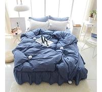 Set di Biancheria da Letto in Cotone lavate TFBHL per Ragazze 4 Pezzi di Copertura del piumone Set di Cuscini da Letto in cuscine