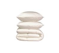 Set di biancheria da letto in microfibra - 1 coperta calda 200x200 cm + 2 cuscini 60x60 cm bianchi