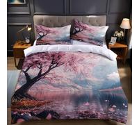 Set di biancheria da letto in microfibra Morbida Albero Di Acacia Stampa 3D Copripiumino Singolo 155x220 cm Amore Copripiumini per Ragazzi e Ragazze con 2 Federe 50x80 cm b.15