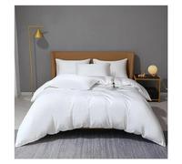Set di biancheria da letto in tinta unita, 4 pezzi, copripiumino blu, lenzuolo con angoli, federa, letto matrimoniale king size, letto di lusso in una borsa, bianco, letto king size 2,0 m, 4 pezzi.