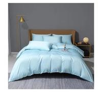 Set di biancheria da letto in tinta unita, 4 pezzi, copripiumino blu, lenzuolo con angoli, federa, letto matrimoniale king size, letto di lusso in una borsa, giallo, letto king size 2,0 m, 4 pezzi