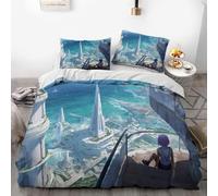 Set di biancheria da letto in tre pezzi, motivo fantasy, in morbida microfibra, copripiumino con due federe (03,240 x 220 cm+80 x 80 cm*2)