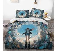 Set di biancheria da letto in tre pezzi, motivo fantasy, in morbida microfibra, copripiumino con due federe (04,200 x 200 cm+50 x 75 cm*2)