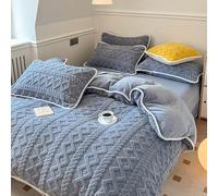 Set Di Biancheria Da Letto Invernale Di Peluche-Copripiumino Flanella-Copripiumino Singolo A Righe Morbide Autunno Inverno Copriletto Flanella Ispessimento Caldo Copripiumino Accogliente A Due Piani-