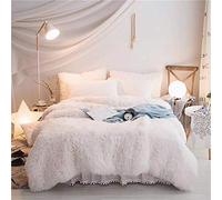 Set di Biancheria da Letto Invernale GUOJM, Flanella Singola Shaggy a 4 pc Set di coperture per piumone (Coperchio 1duvet + 2 federe + 1 Foglio Letto Trapuntato 3 Copertura Laterale Gonna a Letti)