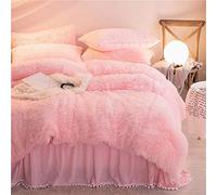 Set di Biancheria da Letto Invernale GUOJM, Flanella Singola Shaggy a 4 pc Set di coperture per piumone (Coperchio 1duvet + 2 federe + 1 Foglio Letto Trapuntato 3 Copertura Laterale Gonna a Letti)