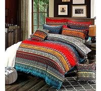 Set di biancheria da letto matrimoniale con copripiumino matrimoniale in microfibra ultra morbida con copripiumino matrimoniale indiano sud-occidentale tribale reversibile stile esotico arredamento