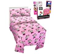 Set di biancheria da letto matrimoniale con Minnie Mouse per più piccoli, include lenzuola con Minnie Mouse con lenzuolo piatto, lenzuolo con angoli e federa, per letto singolo e tatuaggi, molto altro